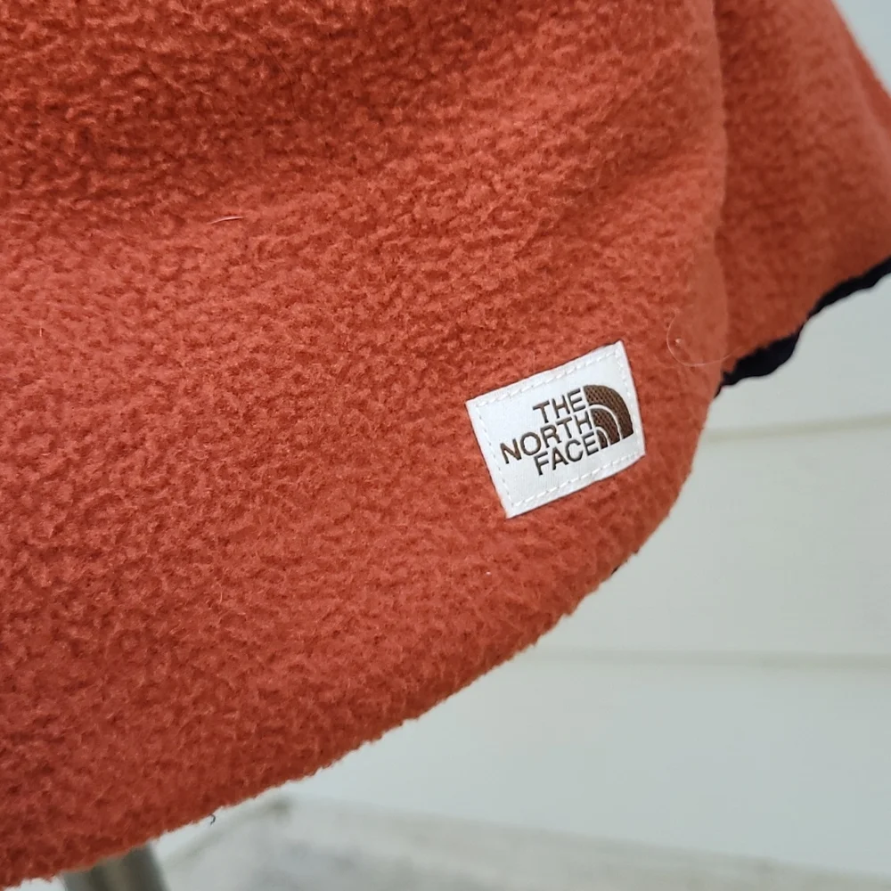 THE‎ NORTH FACE Carbondale Dark Orange Weave Fleece Polyester XL Full Zip Vest